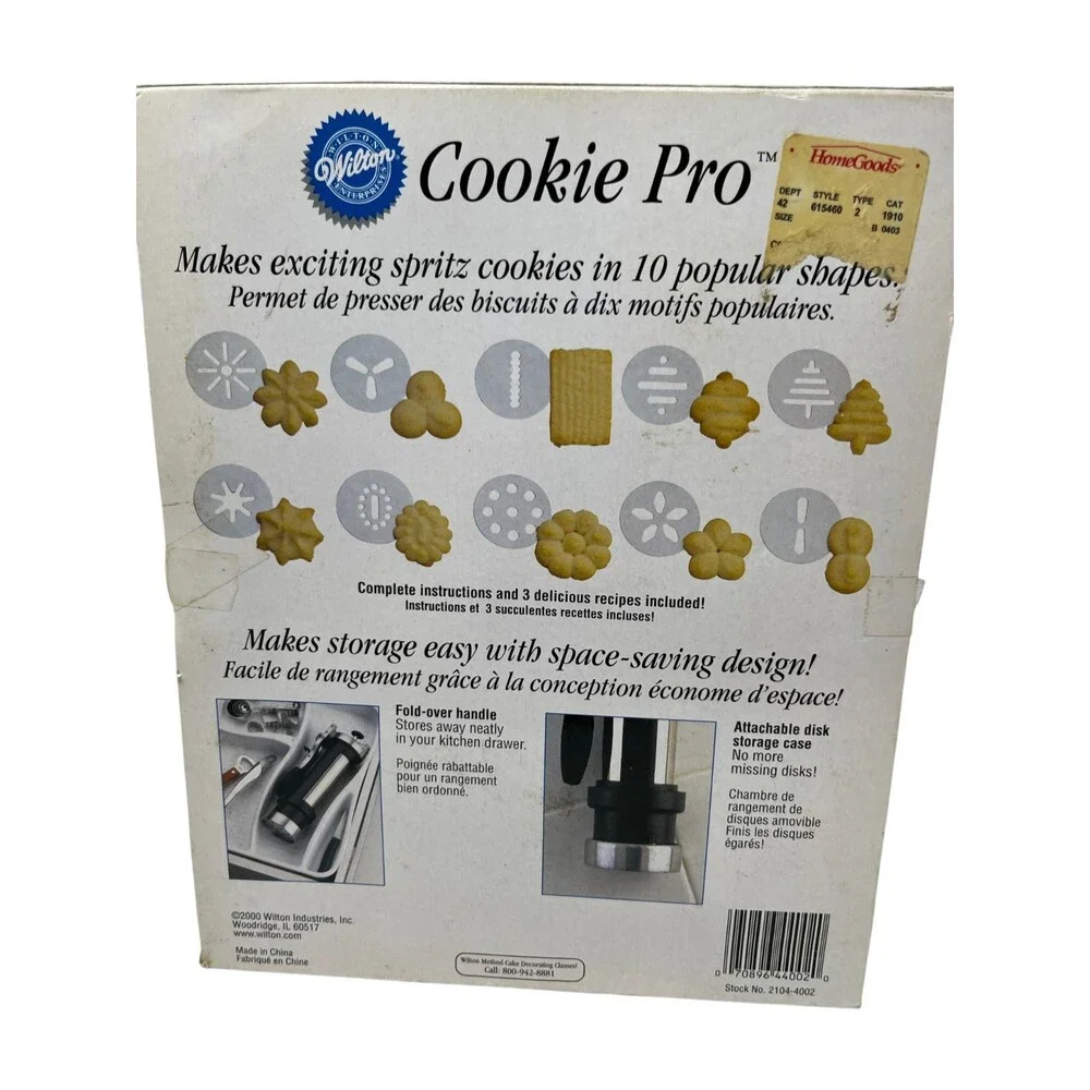Wilton Cookie Press Cookie Pro Heavy Duty Spritz Maker Silver Black